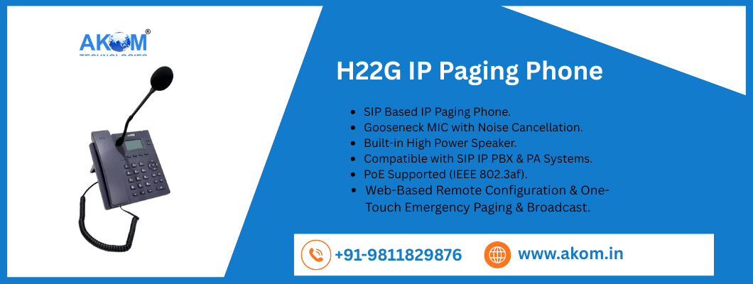 H22G IP Paging Phone with Gooseneck Mic for Paging Announcements 